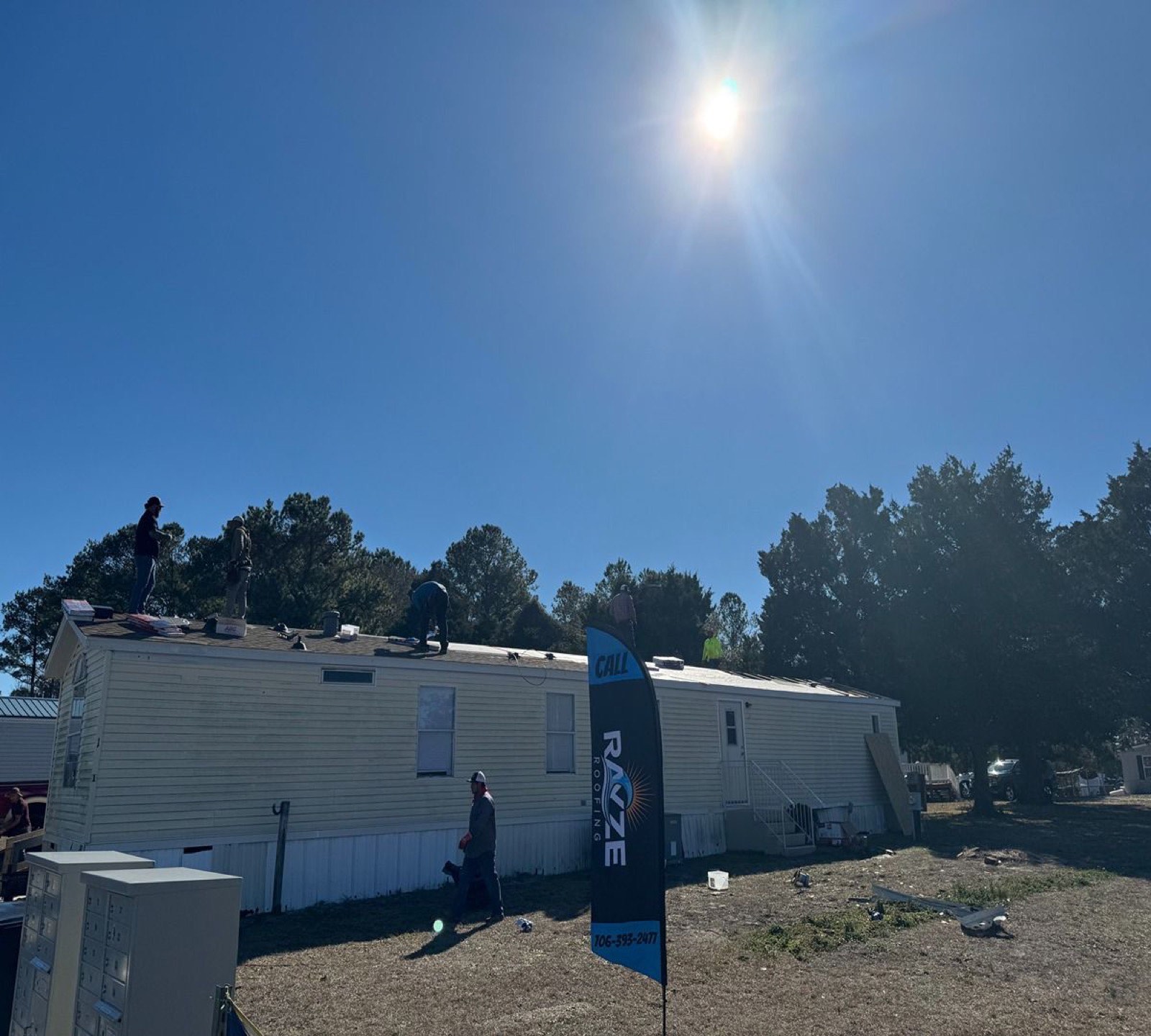 Storm-damage roof repair completed by Rayze Roofing